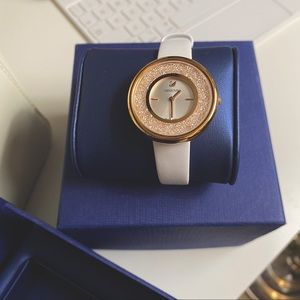 Swarovski Crystalline Hours White Watch in Box
